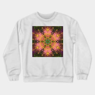 Digital Mandala Pink Yellow and Green Crewneck Sweatshirt